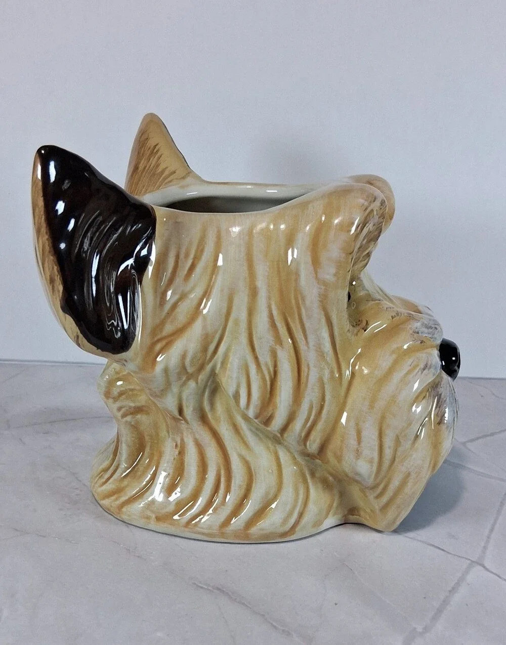 Hobby Lobby Ceramic Terrier Head Vase - Beige and Brown